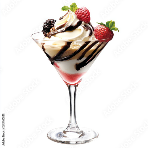 ice cream with strawberries