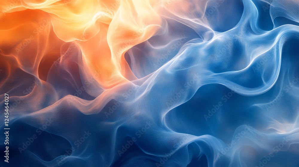 Abstract swirling blue and orange flames dance dynamically. AI Generated Abstract swirling blue and orange flames dance dynamically. AI Generated
