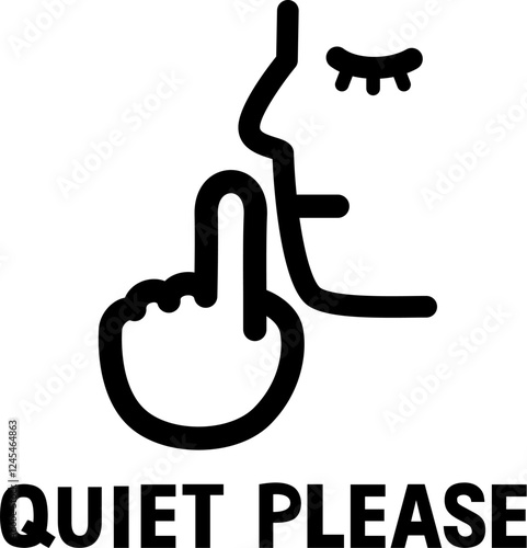 唇の前で人差し指を立てる人物のマーク、静かに