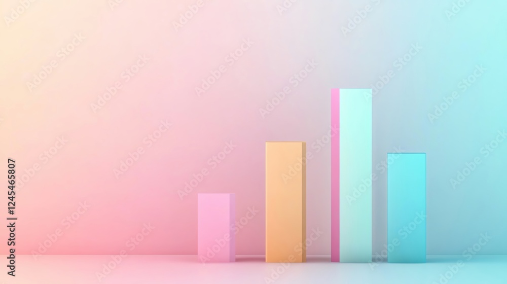 Colorful bar graph representing data trends. Colorful bar graph representing data trends.