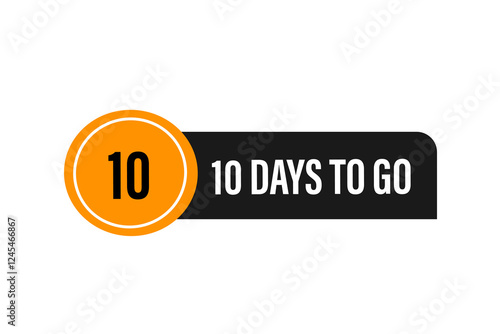 10  to go sale countdown vector symbol, clock, time,  background, template 10 days to go, countdown, sticker, left banner, business, sale, label button
