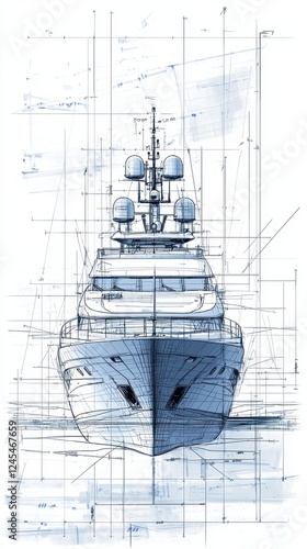 Drawing of a boat on water with detailed features and realistic shading techniques