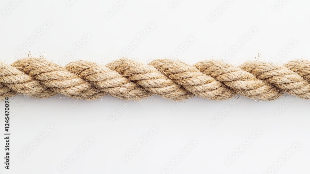 Fototapeta premium Hemp rope isolated on white. Organic material
