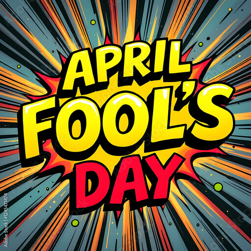 Wallpaper Mural Vibrant Comic Book Style April Fool's Day Graphic Torontodigital.ca