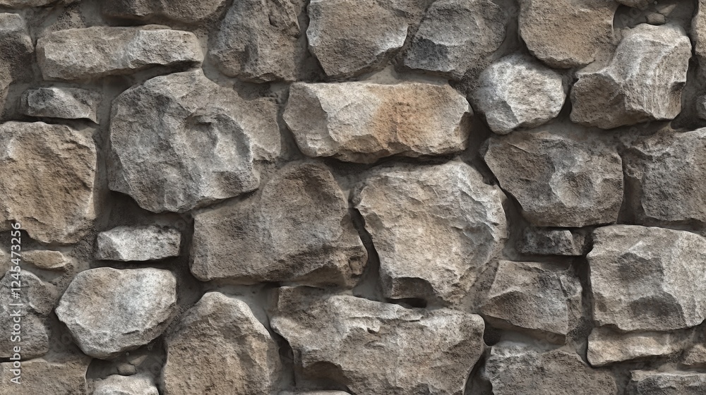 Fototapeta premium Seamless Pattern of Natural Stone Wall Texture in Earthy Tones for Background Design and Construction Applications