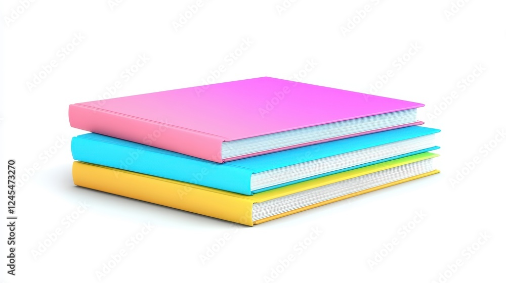 Stack of colorful books isolated on white Stack of colorful books isolated on white