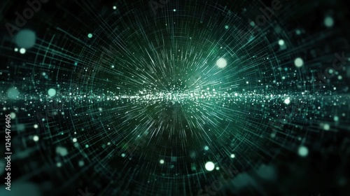 Wallpaper Mural A mesmerizing visualization of light waves radiating in a cosmic environment, depicting the boundless expanse of energy, matter, and the interconnectedness of the universe. Torontodigital.ca