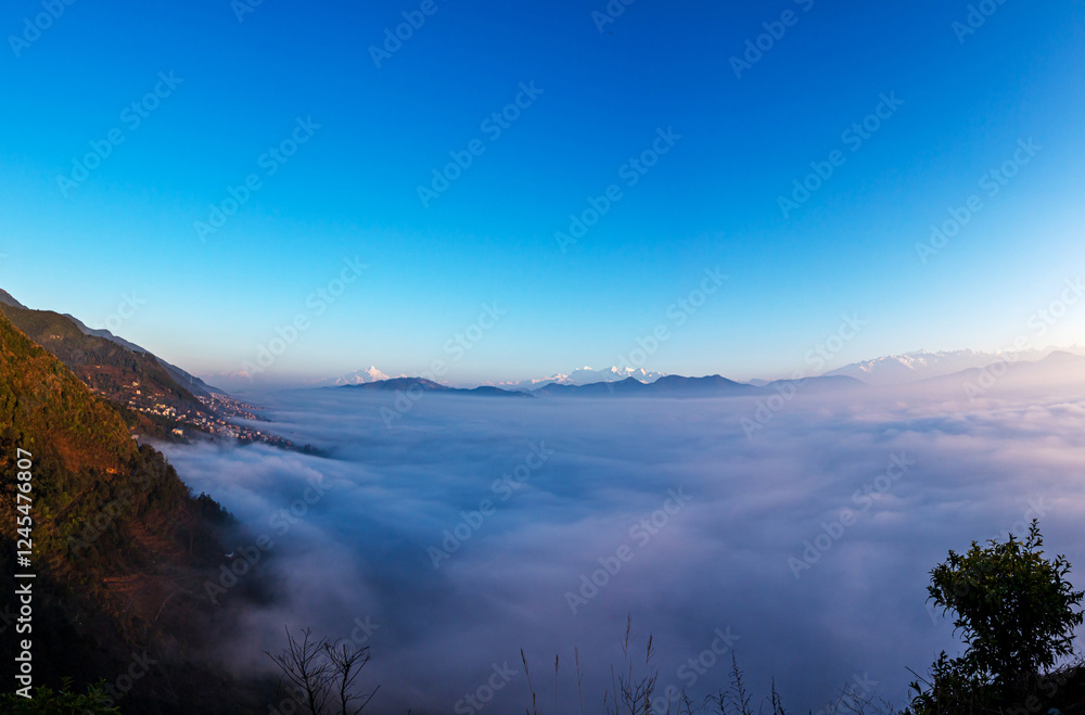 Landscape view of shining Mountain range in Kathmandu, Nepal. Landscape view of shining Mountain range in Kathmandu, Nepal.