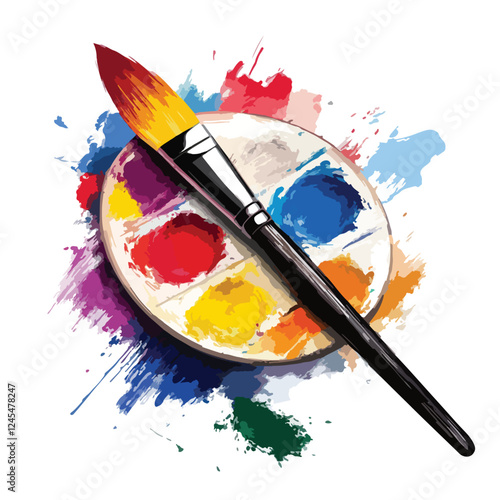 An artist's palette with paint splashes illustrates the content creation section of the Adobe Stock websit