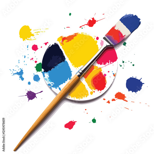 An artist's palette with paint splashes illustrates the content creation section of the Adobe Stock websit