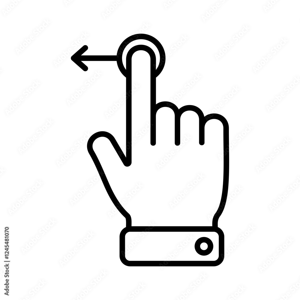 Hand Gesture Swipe Left Icon Hand Gesture Swipe Left Icon