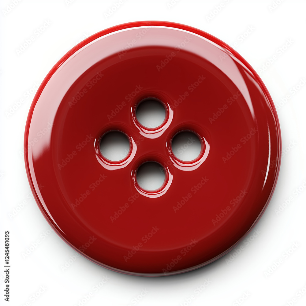shiny, vibrant red button with four holes, perfect for sewing or crafting projects. Its glossy finish adds touch of elegance to any fabric shiny, vibrant red button with four holes, perfect for sewing or crafting projects. Its glossy finish adds touch of elegance to any fabric