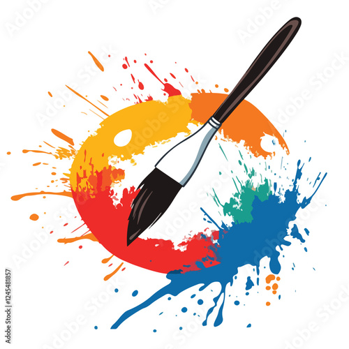 An artist's palette with paint splashes illustrates the content creation section of the Adobe Stock websit
