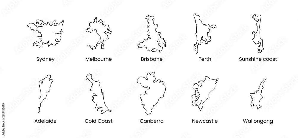 Obraz premium Australia city map vector