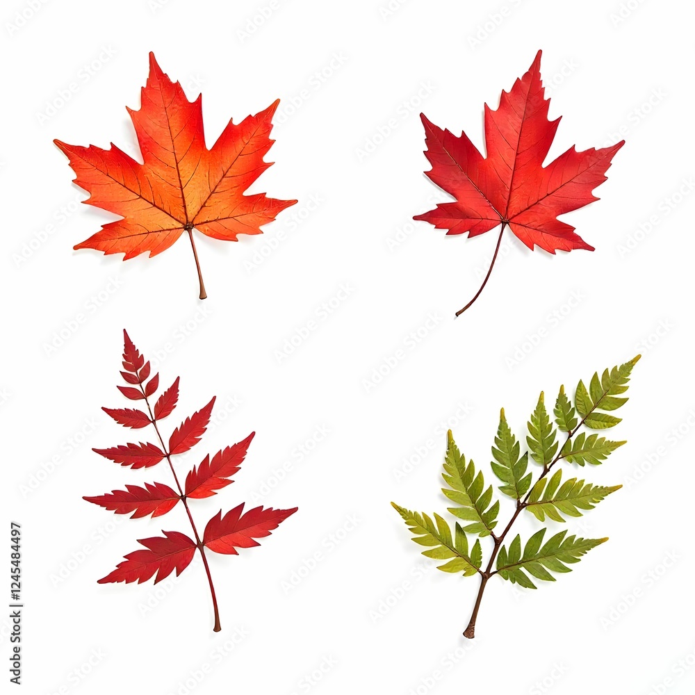 maple leaves isolated on white maple leaves isolated on white