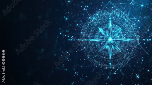 Abstract compass navigation technology concept.