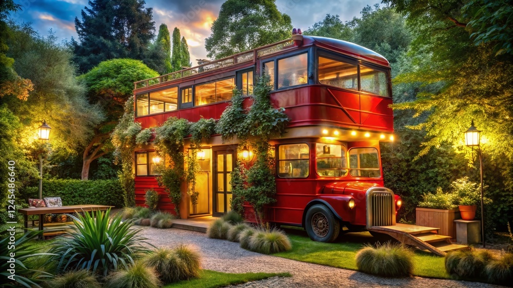 Cozy London Cabin Bus: Double Decker Slider Shot - Charming Travel Accommodation Cozy London Cabin Bus: Double Decker Slider Shot - Charming Travel Accommodation