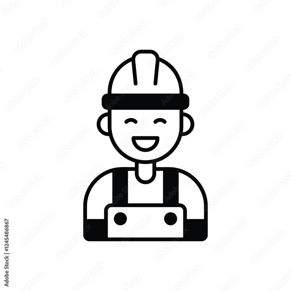 Worker icon isolated on a white background. Vector illustration. Worker icon isolated on a white background. Vector illustration.