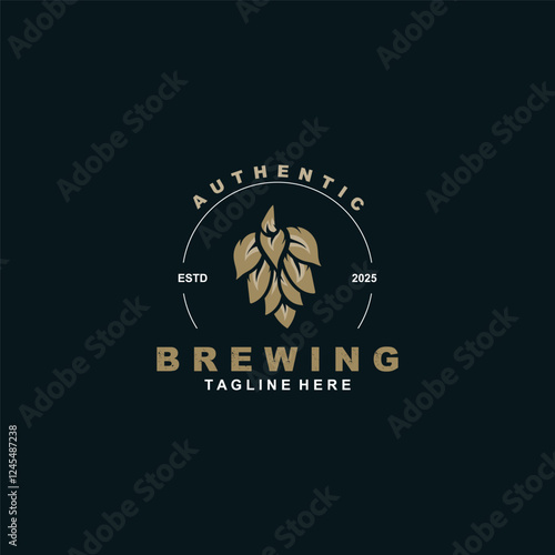 Brewery logo craft beer template design emblems beer cafe, bar, brewing company illustration