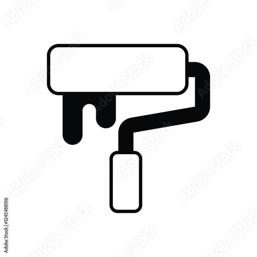 Paint Roller icon isolated on a white background. Vector illustration.