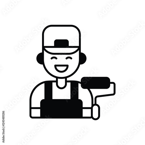 Painter  icon isolated on a white background. Vector illustration.