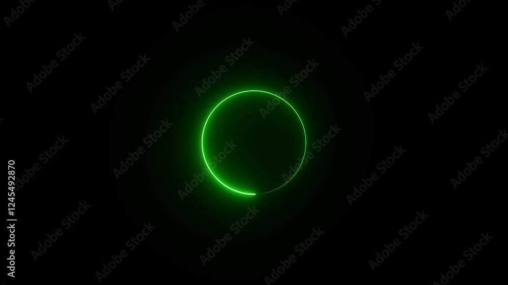 neon circle icon on black background. Neon round frame, circle, ring shape, loading, empty space concept animation. 4k animation neon circle icon on black background. Neon round frame, circle, ring shape, loading, empty space concept animation. 4k animation