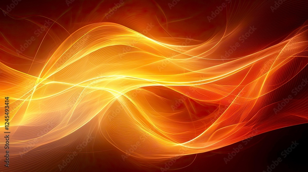 custom made wallpaper toronto digitalFiery Abstract Waves: Dynamic Energy and Motion in Orange, Red, and Gold Hues