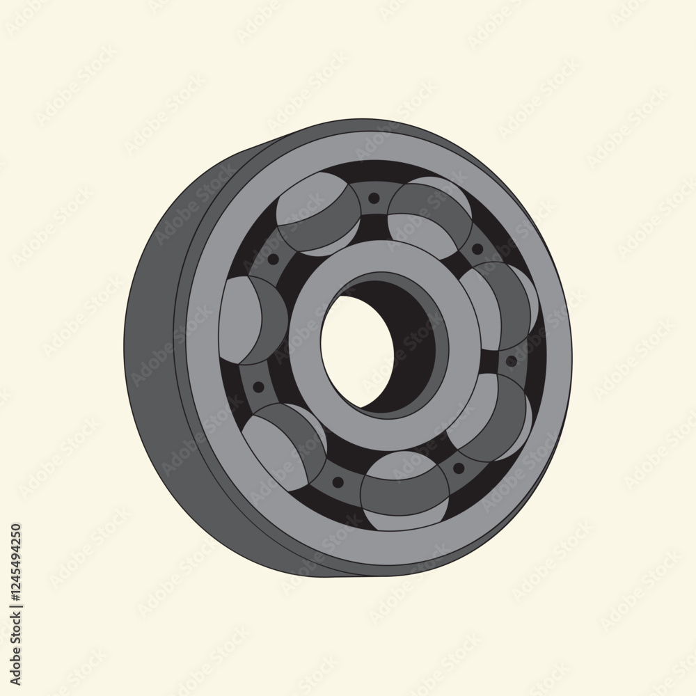 Fototapeta premium Automotive Bearing Cartoon Illustration