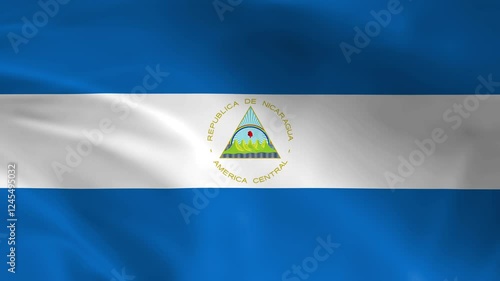 Nicaragua flag waving animation, perfect looping, 4K video background, official colors, looping National Nicaragua flag animation background 4k best choice and suit for your footage