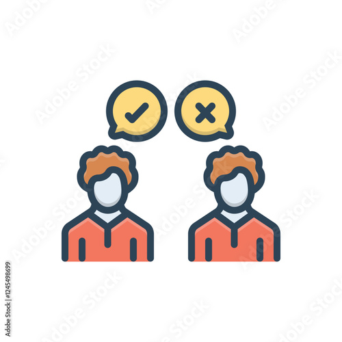 Color illustration icon for opinion