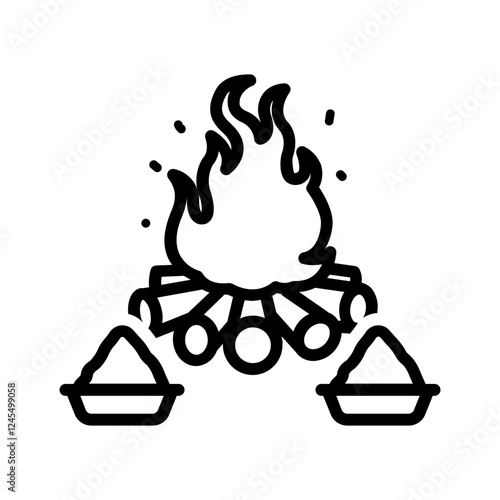 Vector black icon for Burning holika