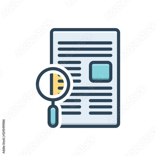 Color illustration icon for research