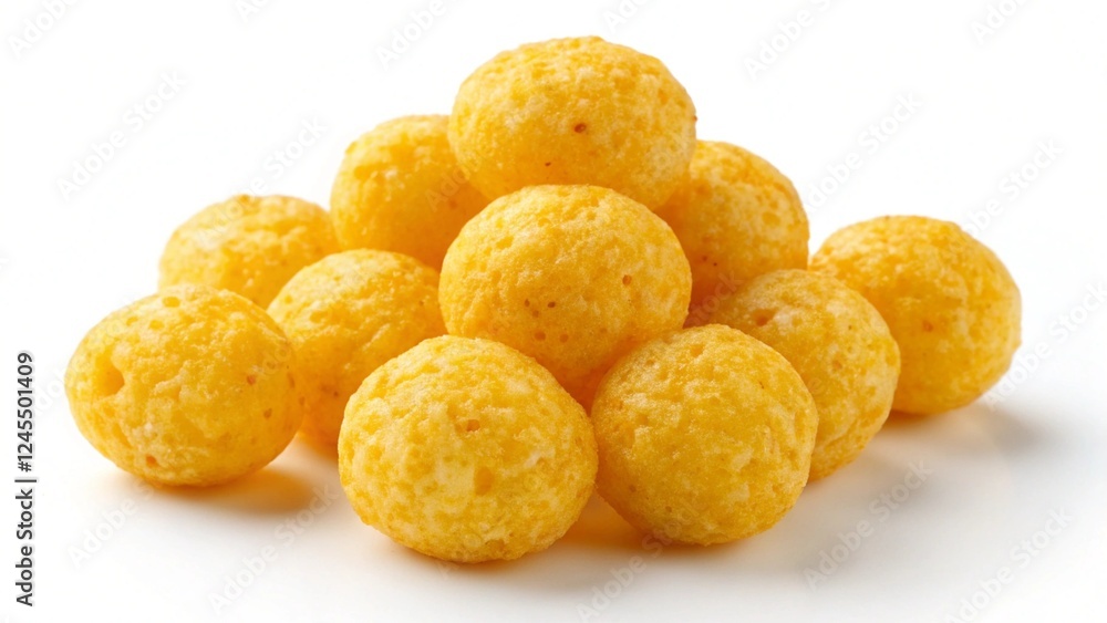 Crispy Coated Cheese Balls: Party Snack Perfection, Isolated on White. Ideal for menus, websites, Crispy Coated Cheese Balls: Party Snack Perfection, Isolated on White. Ideal for menus, websites,