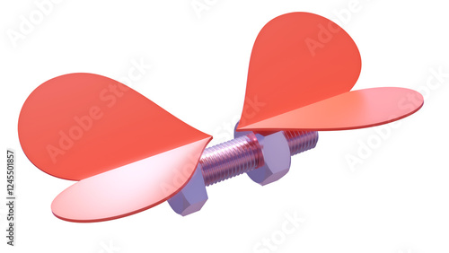 Bolt Nut Red Hearts