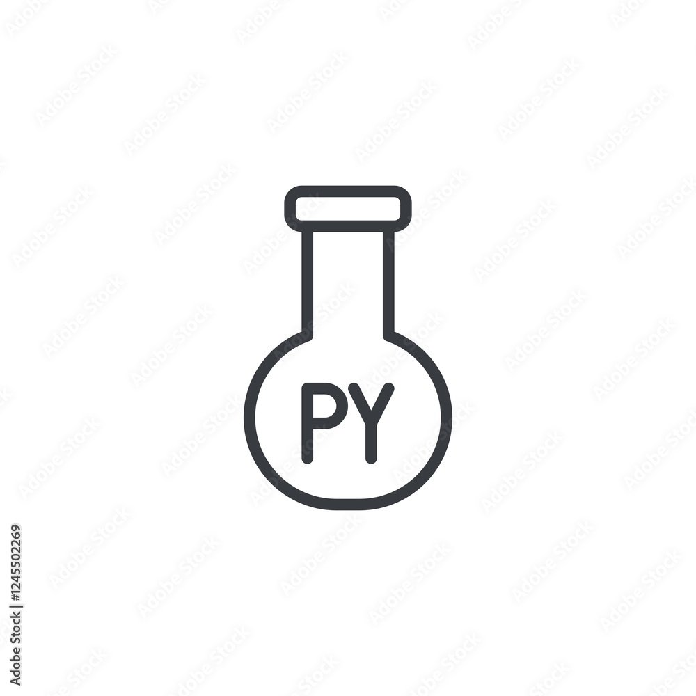 Python Flask line icon Python Flask line icon