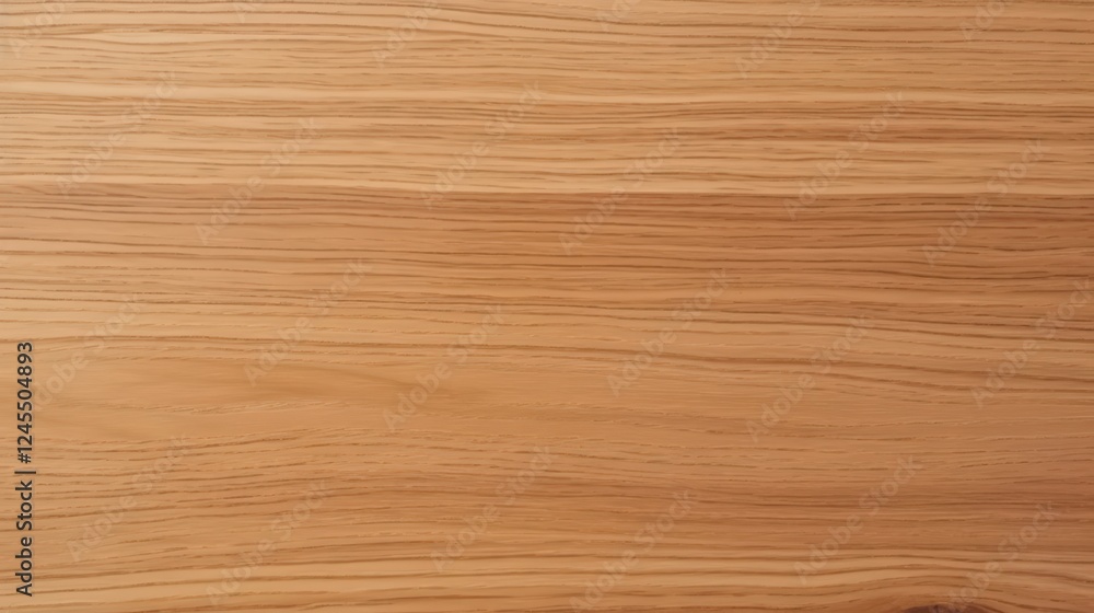 Fototapeta premium Close-Up View of Smooth, Light Brown Wood Surface with Natural Grain Patterns and Textures Ideal for Backgrounds or Design ProjectsOak surface texture. Wood texture. Oak veneer.