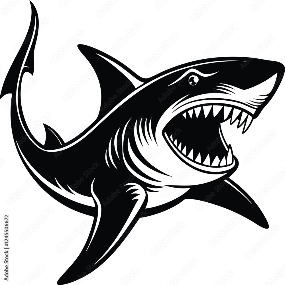 Fototapeta premium Beautiful Dolphin Jumping in the Sea vector art illustration