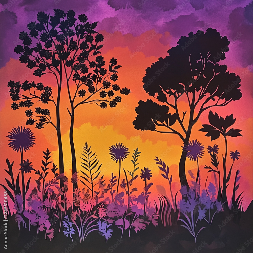 Obraz premium sunset in the forest