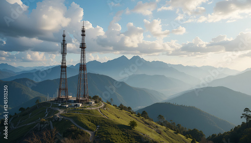 high mountain landscape, Generated image, by AI, ai generate image