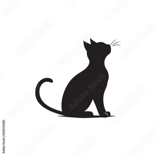 A-cat-silhouette-style--icon- vector art illustration