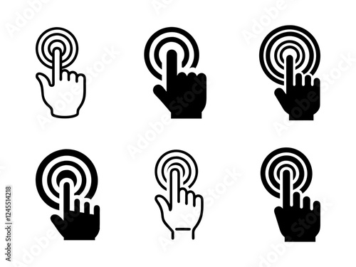  Click Gesture Vector Icons | Touch UI Symbols