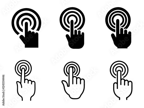  Click Gesture Vector Icons | Touch UI Symbols