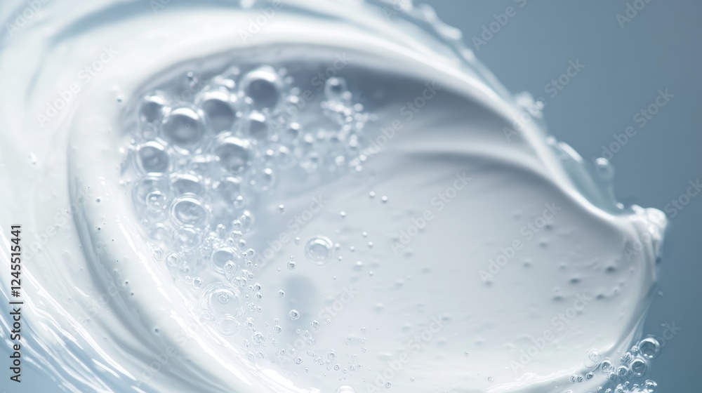 Close up Clear liquid cosmetic product. Gel texture with bubbles, skin care prodict Close up Clear liquid cosmetic product. Gel texture with bubbles, skin care prodict