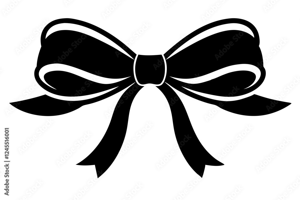 Ribbon Bow Silhouette Vector illustration Ribbon Bow Silhouette Vector illustration