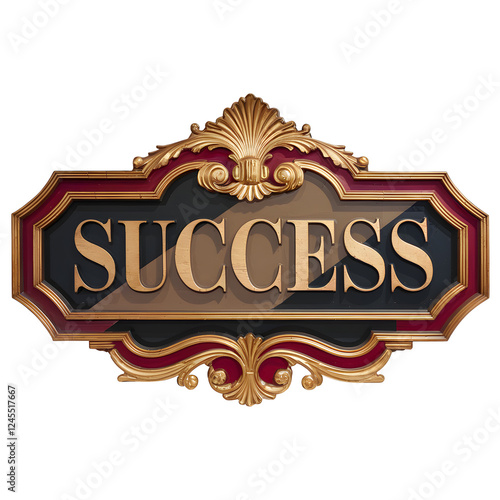Success carved in wood transparent background written on stone sign isolated transparent background