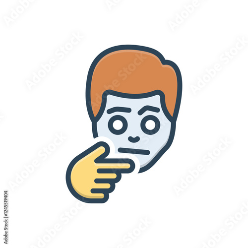 Color illustration icon for curious