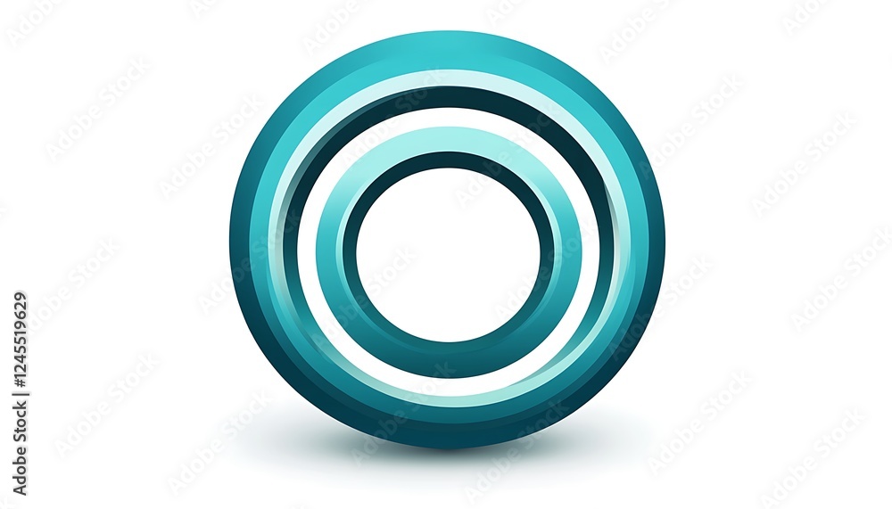 Circular minimalist logo design with concentric rings in shades of light blue and teal Circular minimalist logo design with concentric rings in shades of light blue and teal