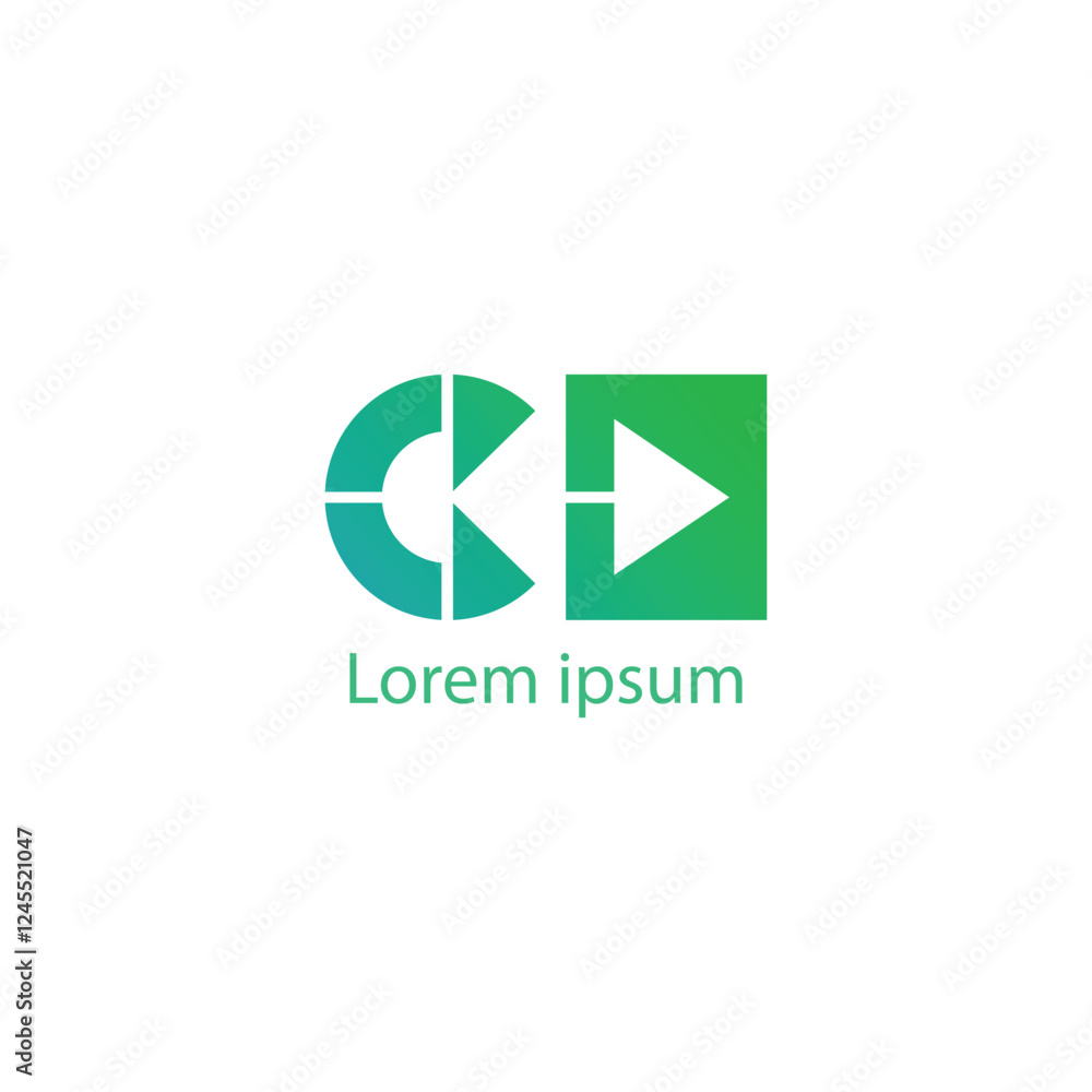 Modern Geometric Gradiant KC Logo Design Modern Geometric Gradiant KC Logo Design