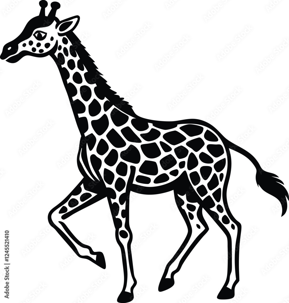 Beautiful adult giraffe vector art illustration Beautiful adult giraffe vector art illustration