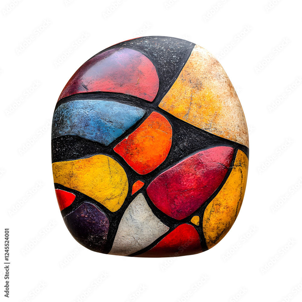 Fototapeta premium Simple Painted Rock with Abstract Design